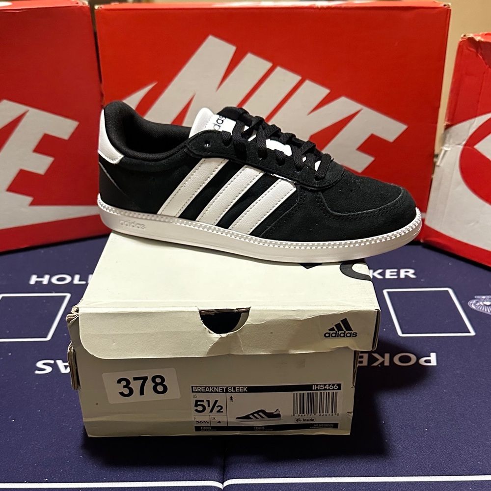 Adidas Black and White Breaknet Sneakers